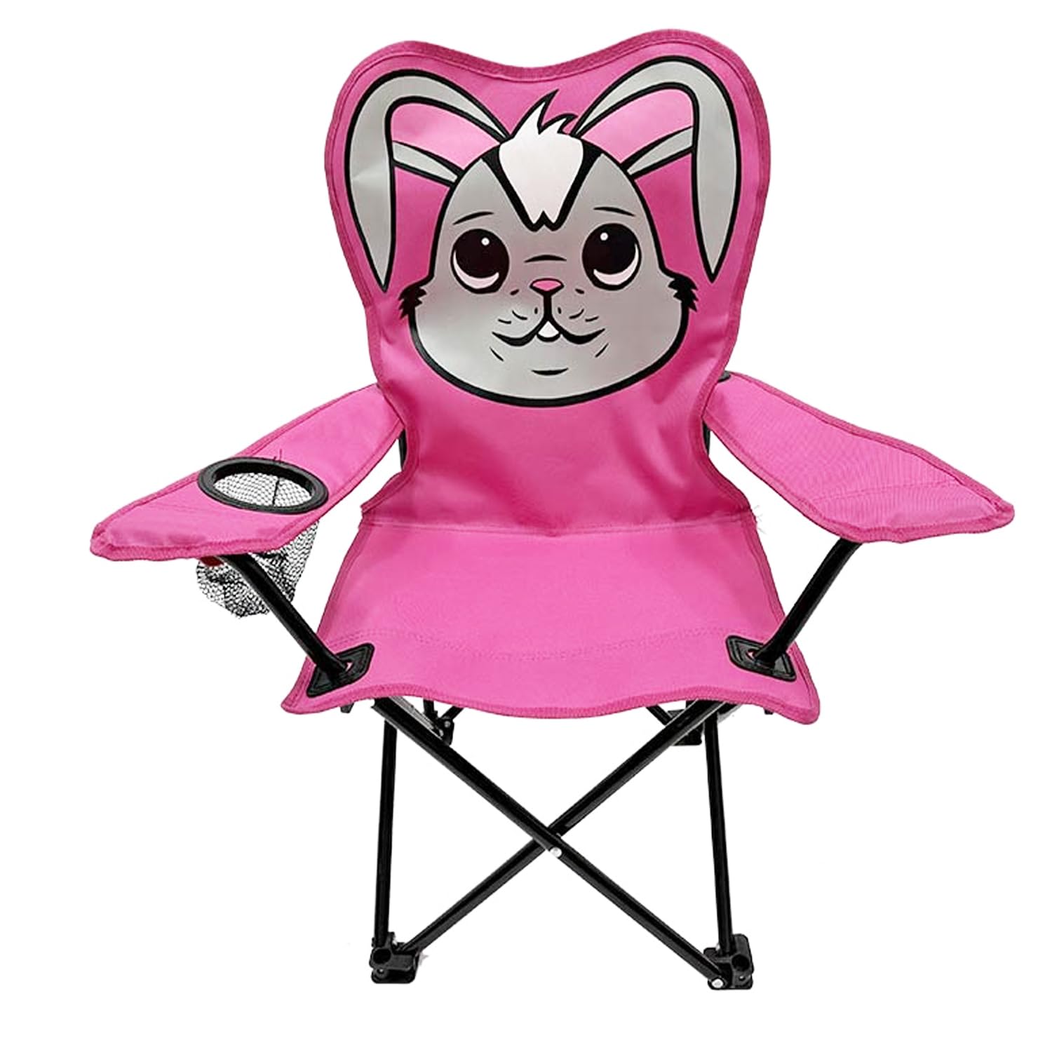 Kinder Anglersessel Pink Campingstuhl Faltstuhl Anglerstuhl Motiv Hase mit Getränkehalter und Tasche Sport & Freizeit