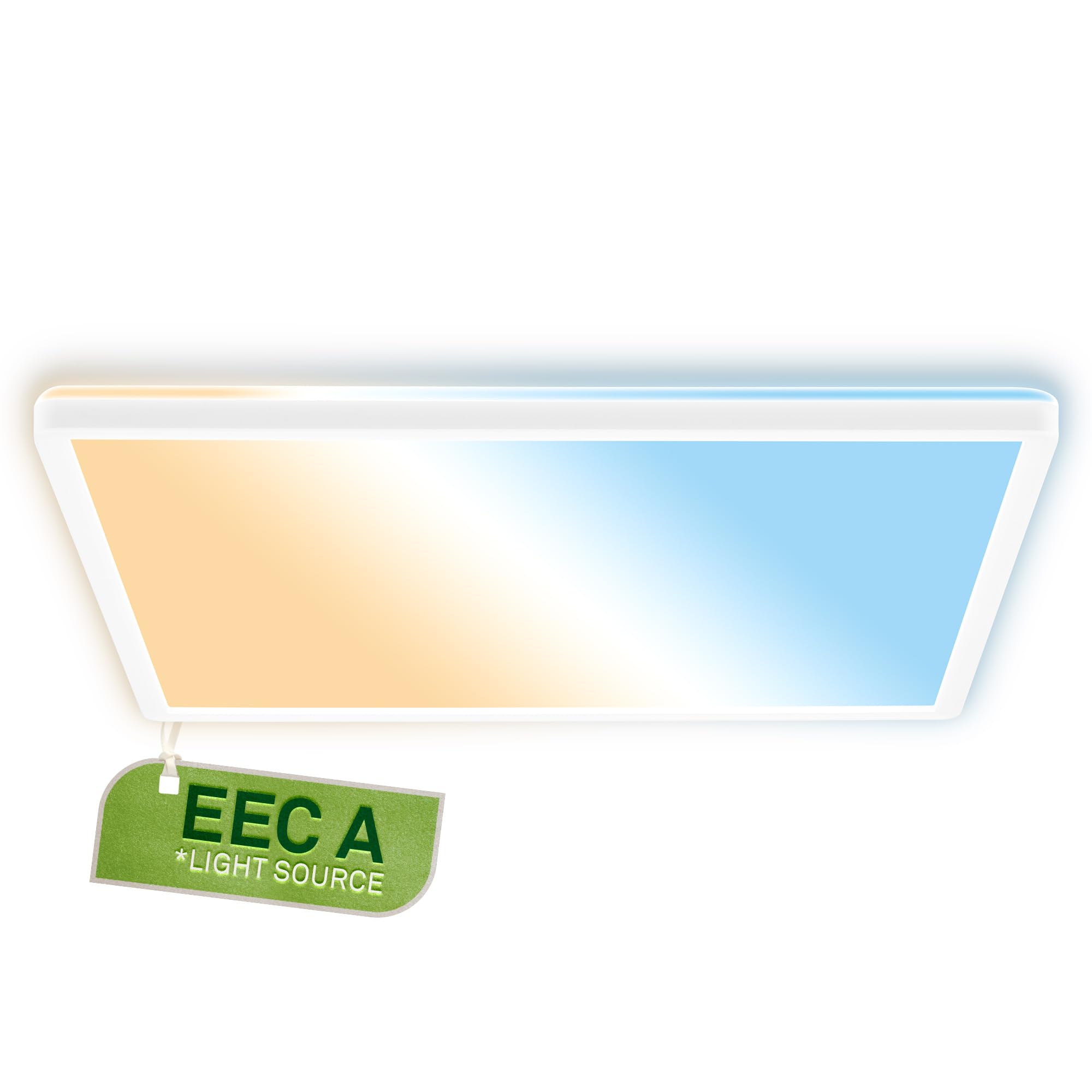 BRILONER - LED Panel with EEC A Light Source, 14,2 W at 3000lm, Slim Design, CCT, Indirect Light, LED Ceiling Panel, Living Room, Kitchen Lights Ceiling, Office Lights, 42x42x3 cm, White