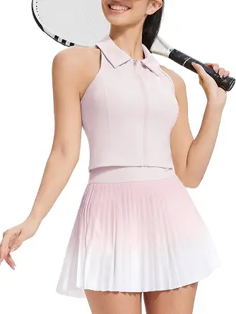 AFZ Women's Golf Outfits Preppy Tennis Skirt and Top Sets
