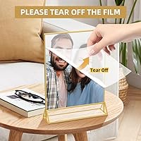 Vista 4 de Soporte acrílico para letreros transparentes de 8.5 x 11 pulgadas, soporte para volante de doble cara, soporte de menú de mesa para número de mesa