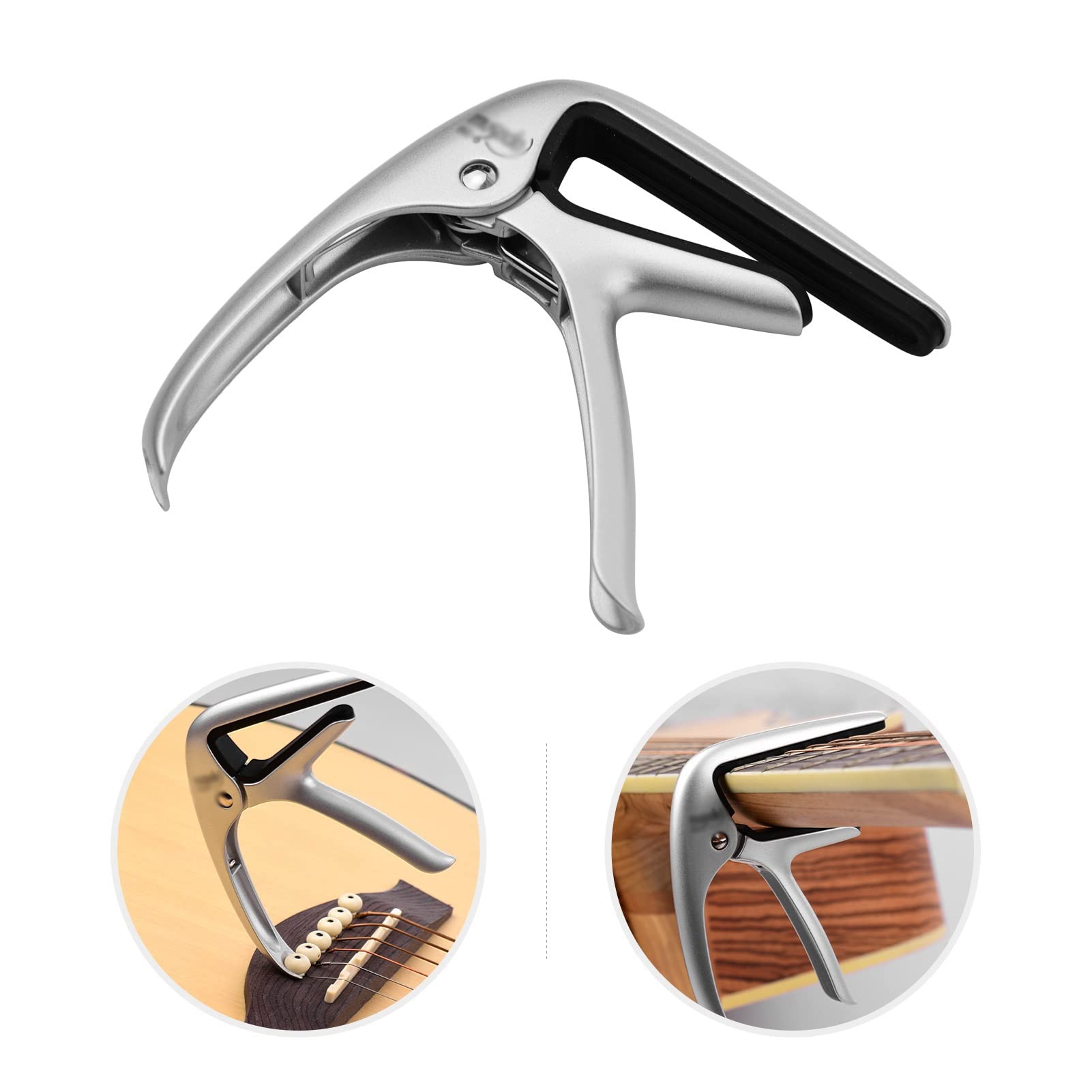 Home Musikinstrument Akustikgitarre Kapodaster Schnellwechsel Aluminiumlegierung mit integriertem Stegstiftabzieher für Konzertgitarrenzubehör 9 x 7,2 cm, 6,5 x 9,3 cm (Farbe: MC-6) (Mc 5)