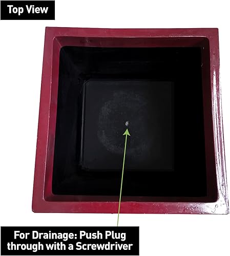 Miniatura 6 de Southern Patio Colony - Maceta cuadrada de resina de cerámica para interiores y exteriores, maceta para flores, hierbas, verduras y plantas, color