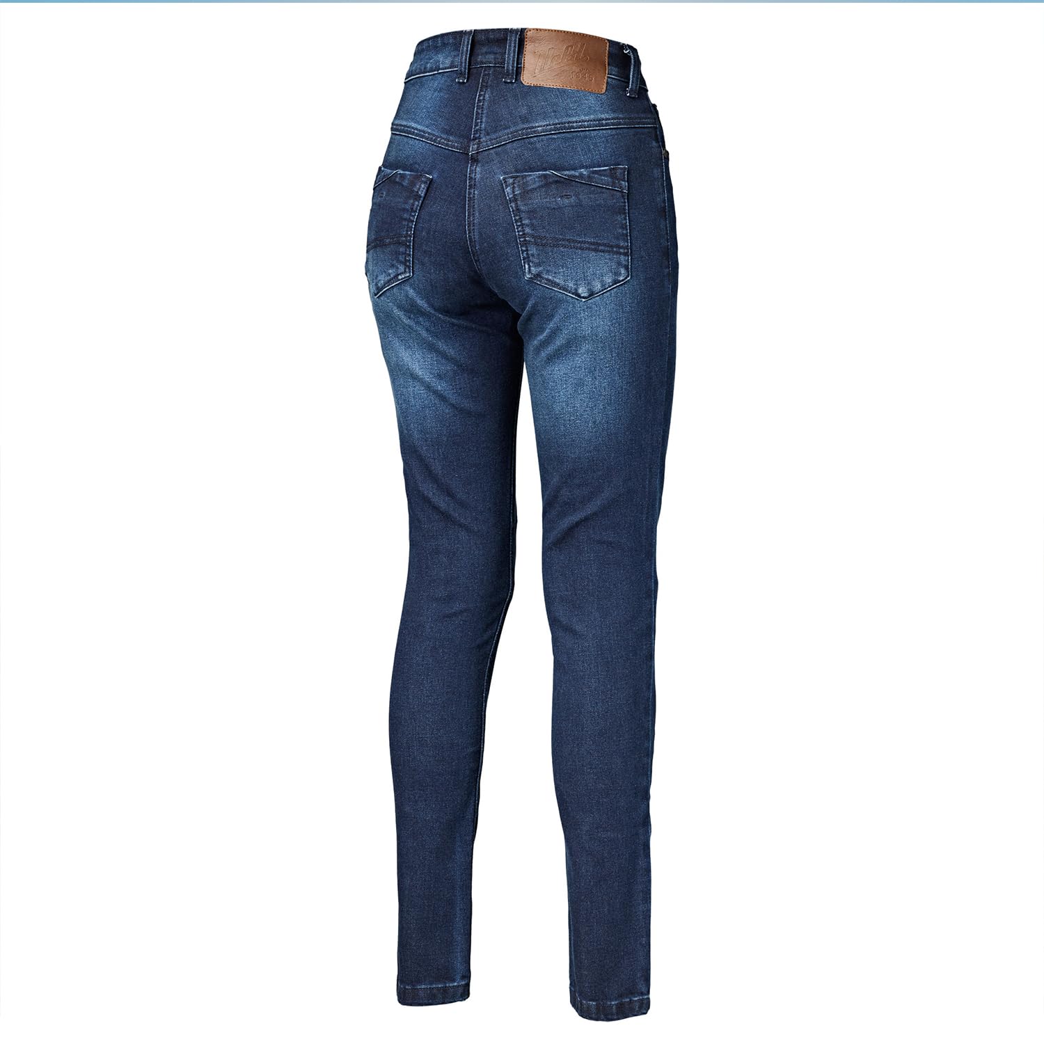 Held Stockton WMS Motorrad Jeans Damen Slim Fit aus Cotton Cordura Stretch - Sommer Motorradhose mit Protektoren d30 Ghost Level 1 - CE Schutzkleidung Klasse AA, Blau, Größe 26/30