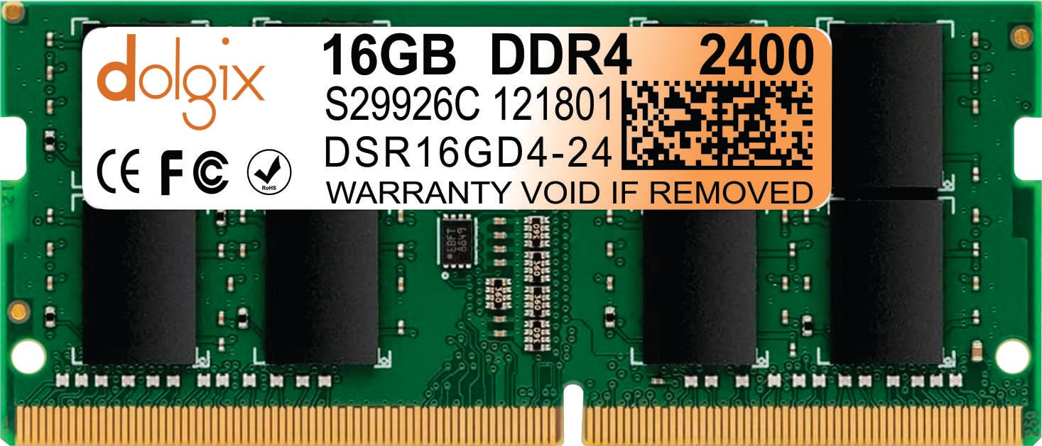 Dolgix 16GB DDR4 2400MHz Laptop/Notebook RAM (Memory) CL-17 (2Rx8 Dual Rank) SO-DIMM | PC4-19200, 3 Year Warranty (Made in India)