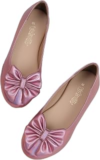 Girls Bow Ballerina Belly Shoes | Lightweight Comfortable Slip-On Ballet Flats | Casual Party Footwear for Kids Girls