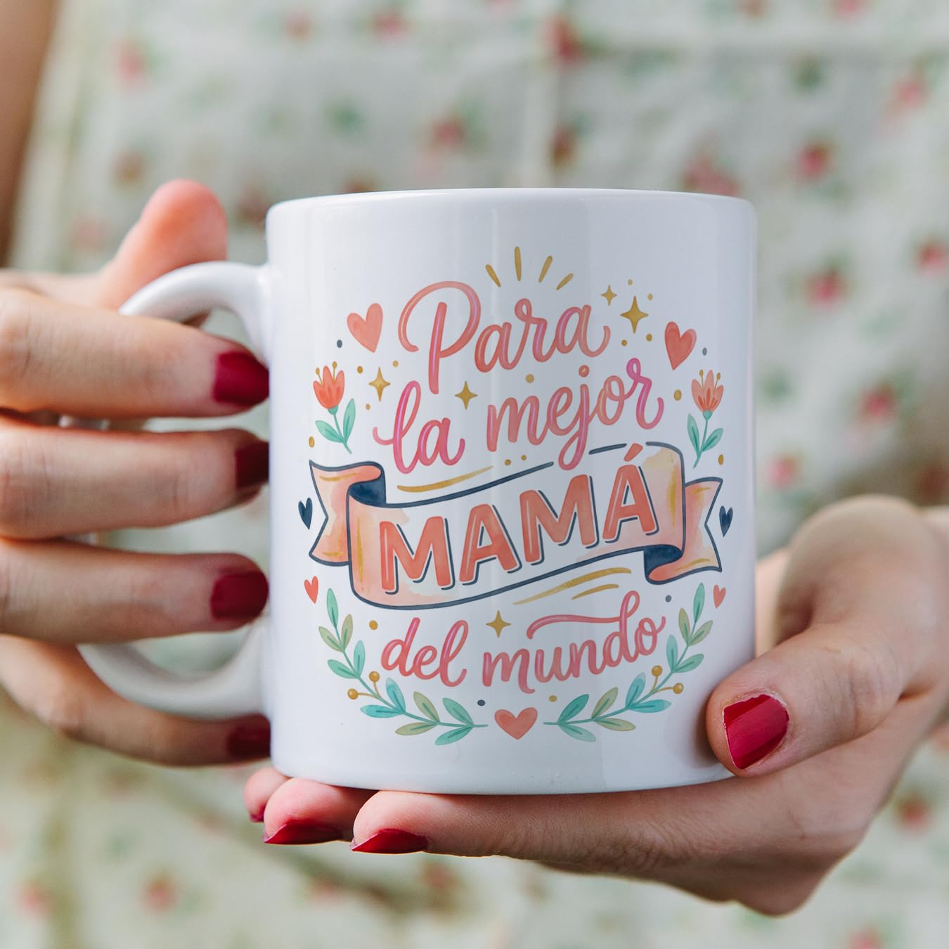 MUGFFINS Taza mamá con frase Para la mejor mamá del mundo en Español | regalo madre | 330 Ml 11 oz | Idea original para regalar | progenitores v3 — view 5
