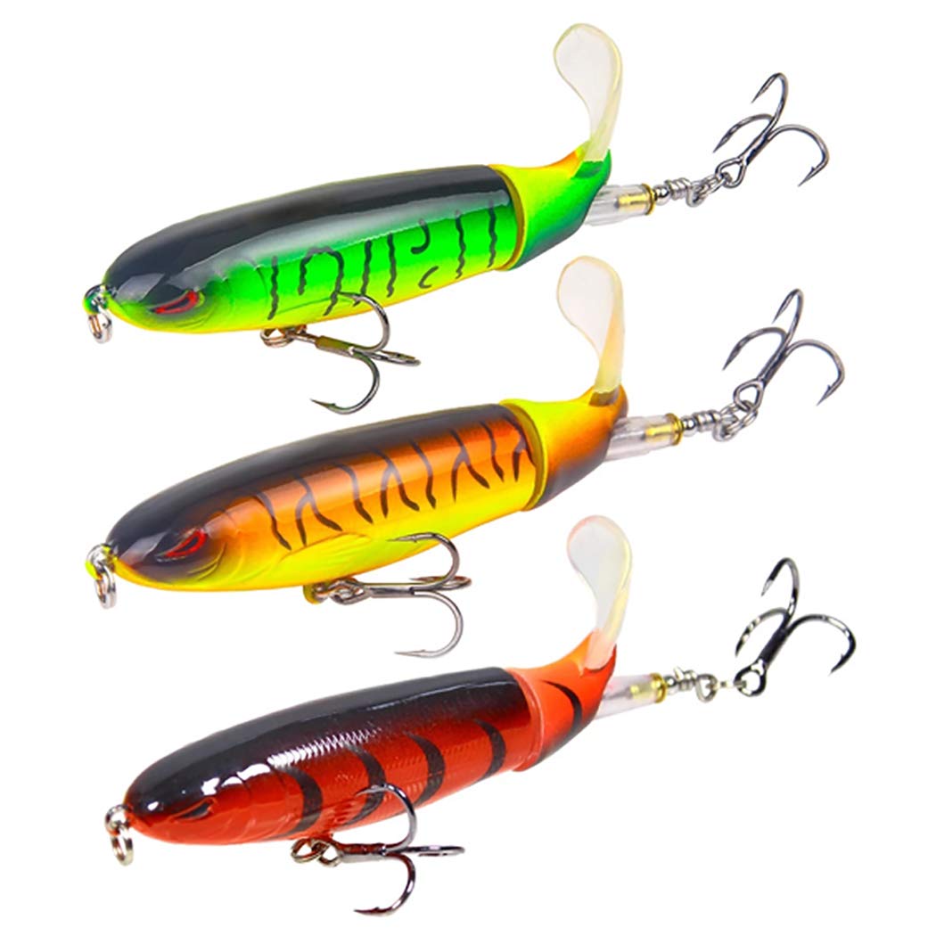 B bangcool 3PCS Fishing Lure Artificial Dual Hook Topwater Lure Fishing Bait Swimbait