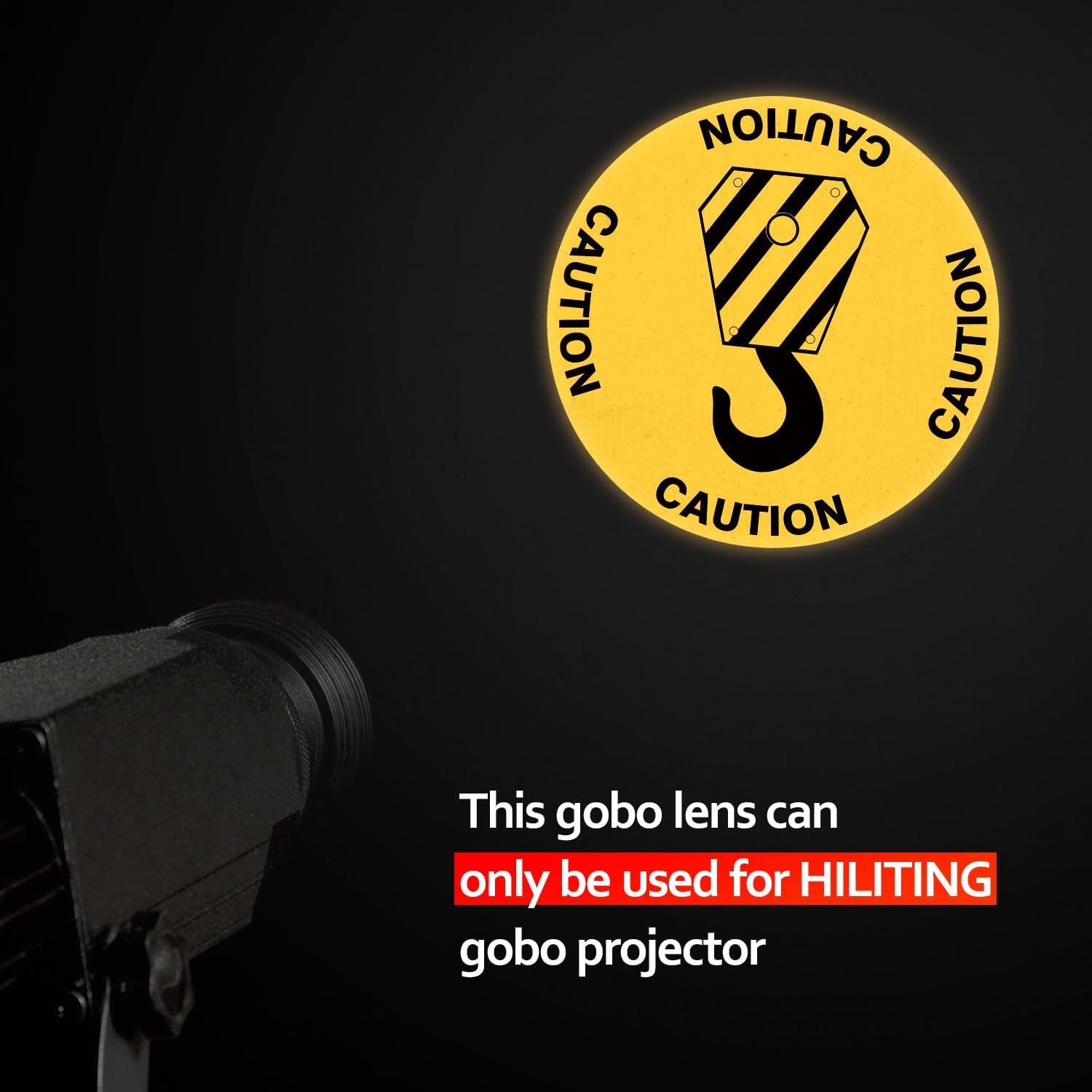 HILITING HD Logo Lens for LED Logo Projector GOBO Lens GOBO Glass Films - Caution Overhead Crane Sign