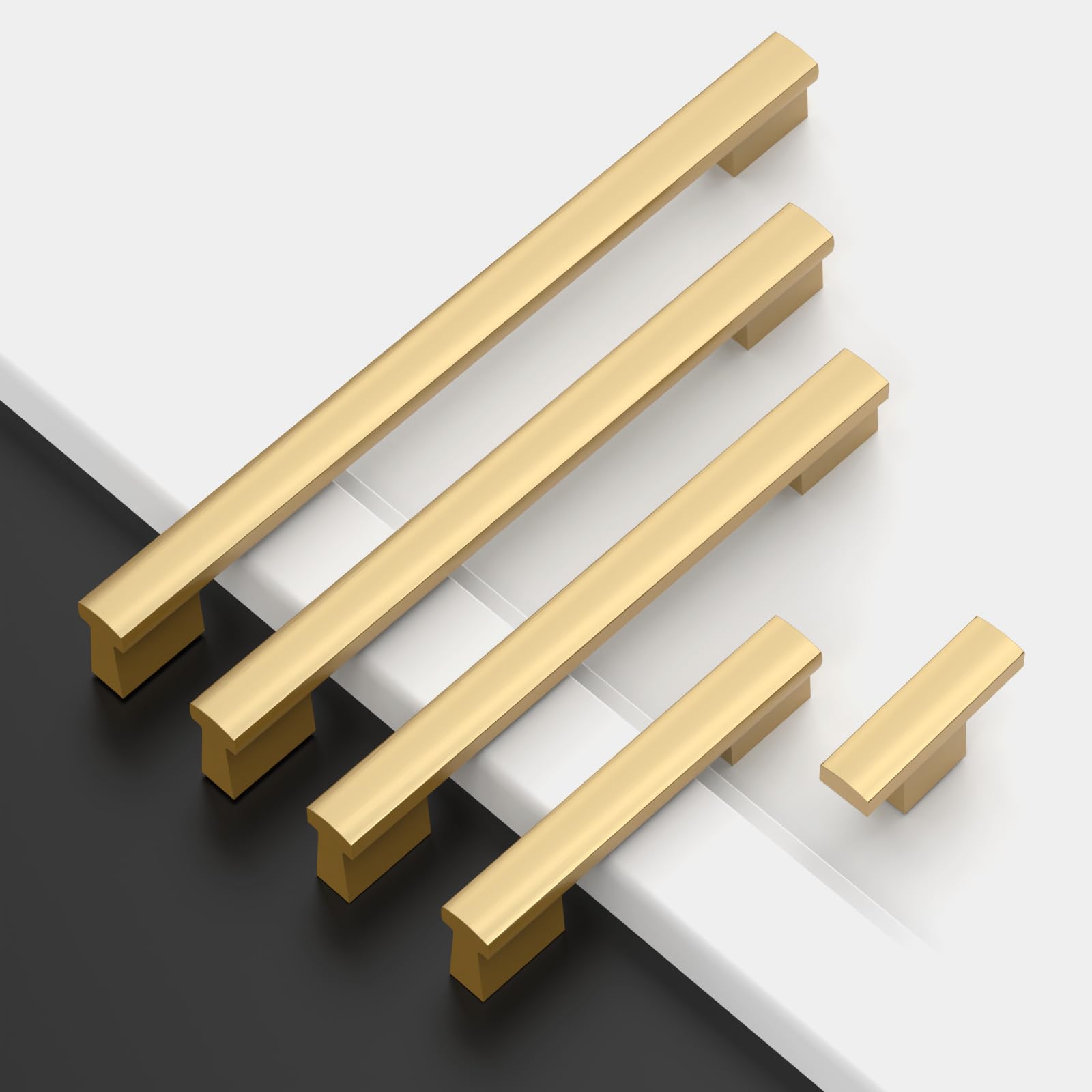 Asidrama Paquete de 10 tiradores de bronce champán de 5 pulgadas (128 mm), tiradores de gabinete de cocina, accesorios de gabinete de cocina para tiradores de cajones de armario