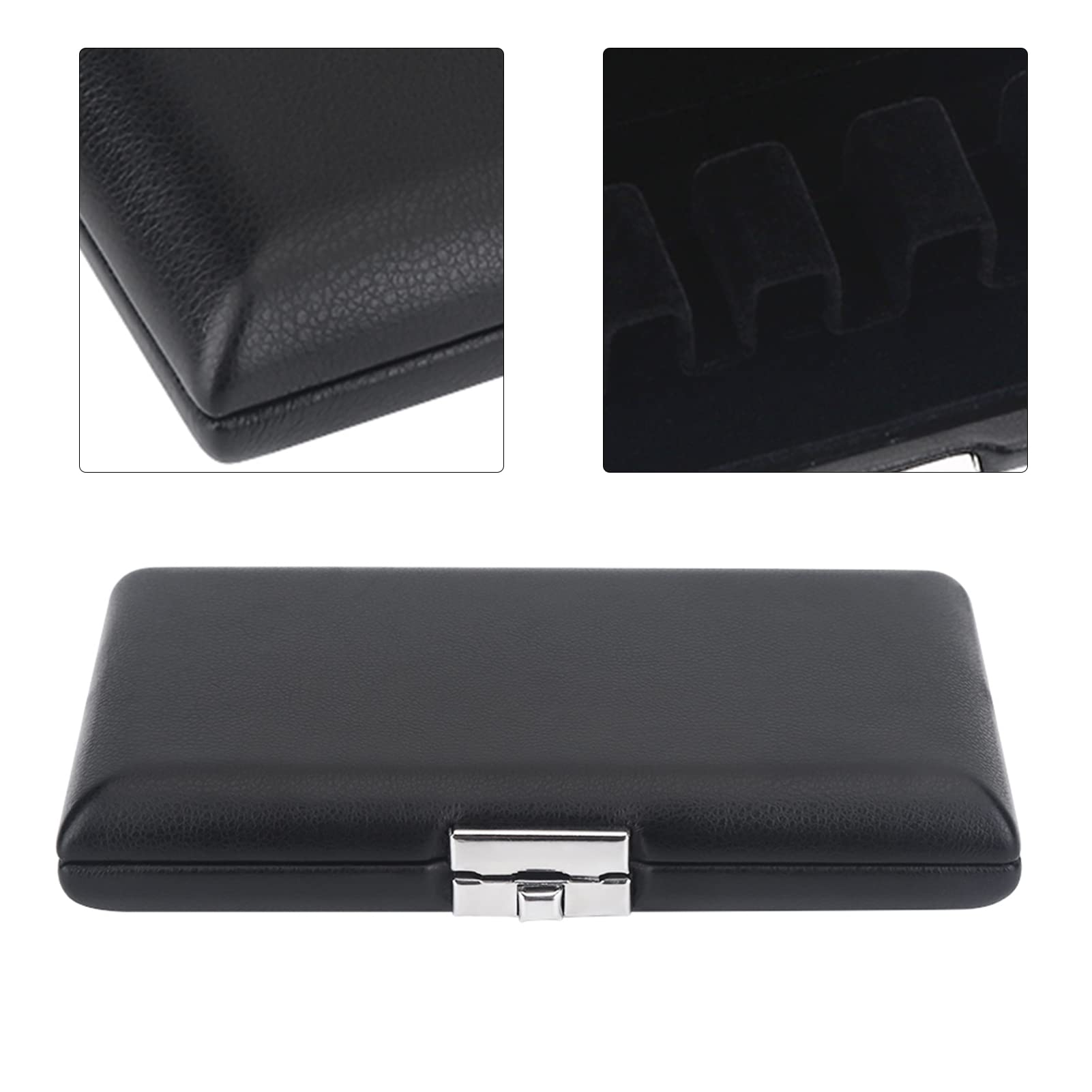 Boîte en Cuir d'unité Centrale Basson Reed Case,Étui pour anches de Saxophone,Reed Container Box Basson Accessoire avec Fentes pour 6pcs Reeds