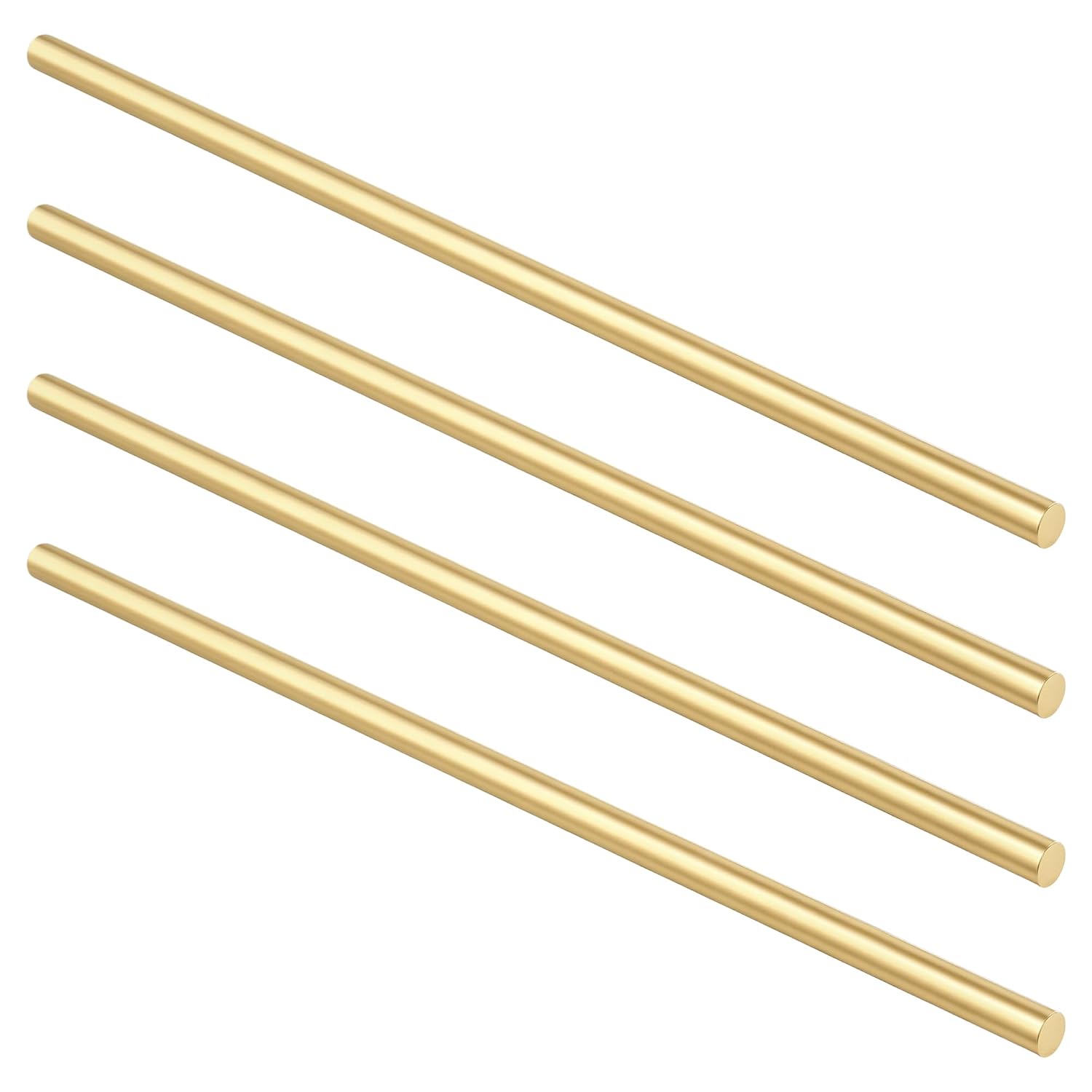 4 Pcs 12 x 3/8 Inch Brass Rods, 305 x 9.5mm Brass Round Dowel Lathe Bar Stock for DIY Projects, Handiwork, Hobby Crafts