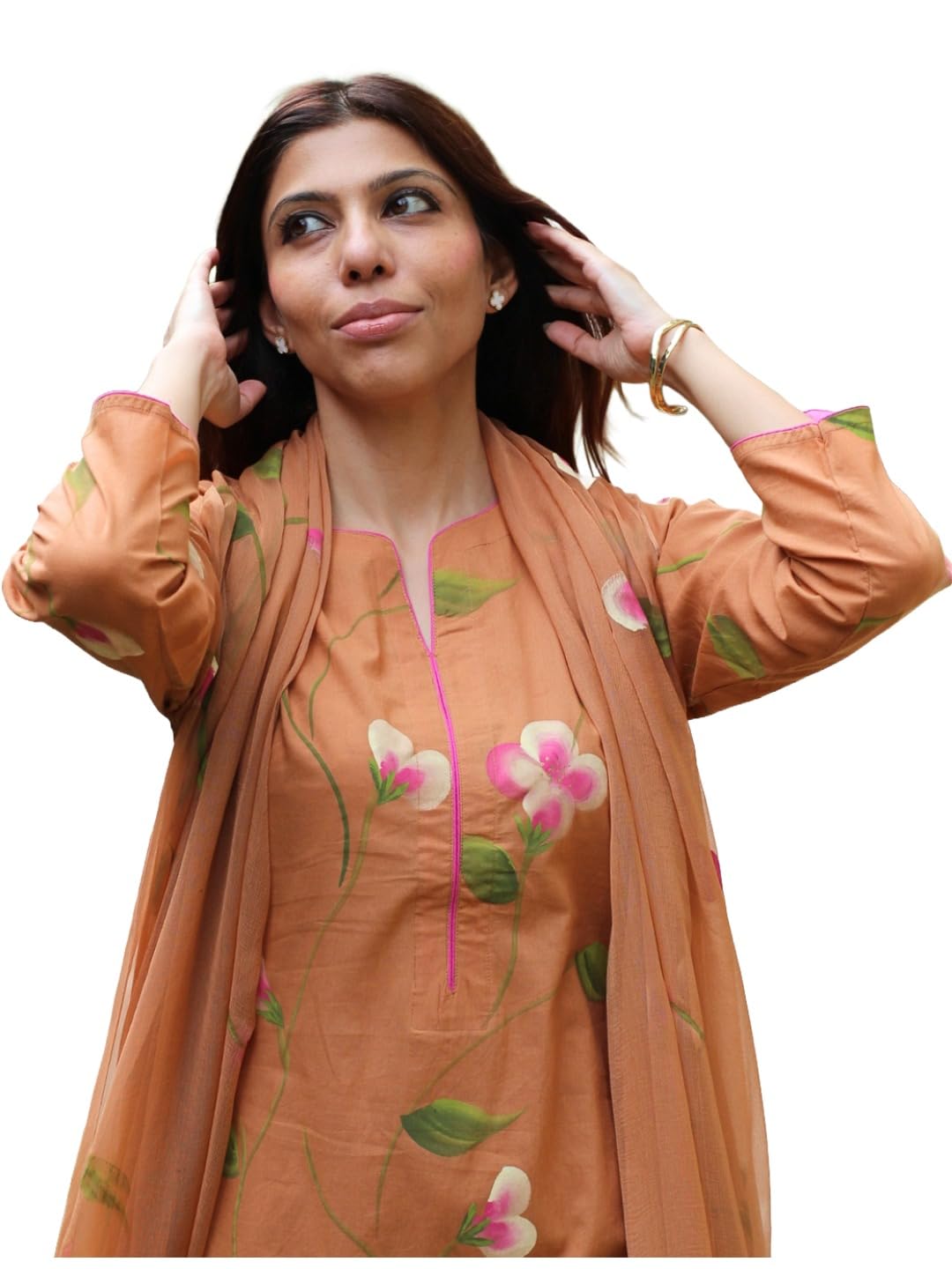 Women Viscose Printed Straight Kurta Set with Pant and Dupatta | Ladies Ethnic Kurta Suit | Indian Regular Fit Long Kurti Set