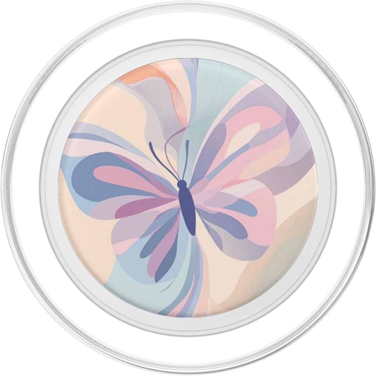 Pastel Purple Butterfly Illustration Print PopSockets PopGrip for MagSafe