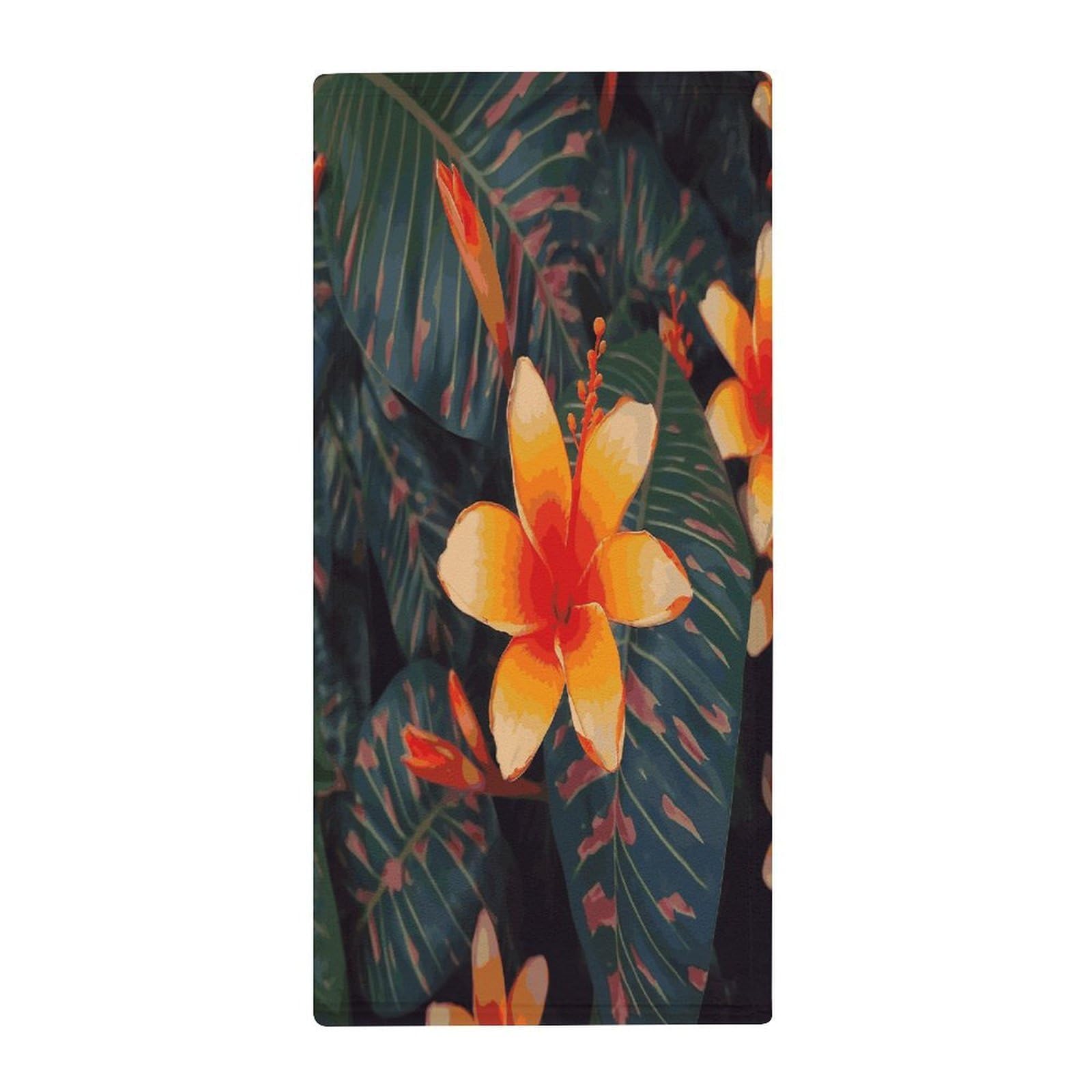 MUSM Premium Hand Towels for Bathroom Ultra Soft Printed Towels Coral Velvet Kitchen Hand Hawaii Tropical Flower Towel Highly Absorbent Hotel Spa Towel Collection 13.8 X 28.7 in