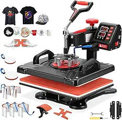 220V, 10 em 1 Prensa Termica, Prensa Termica Sublimação, Prensa Termica, Maquina de Estampar Camisetas, Máquinas de Prensa Térmica Transferência de Calor por para Camisetas Chapéu