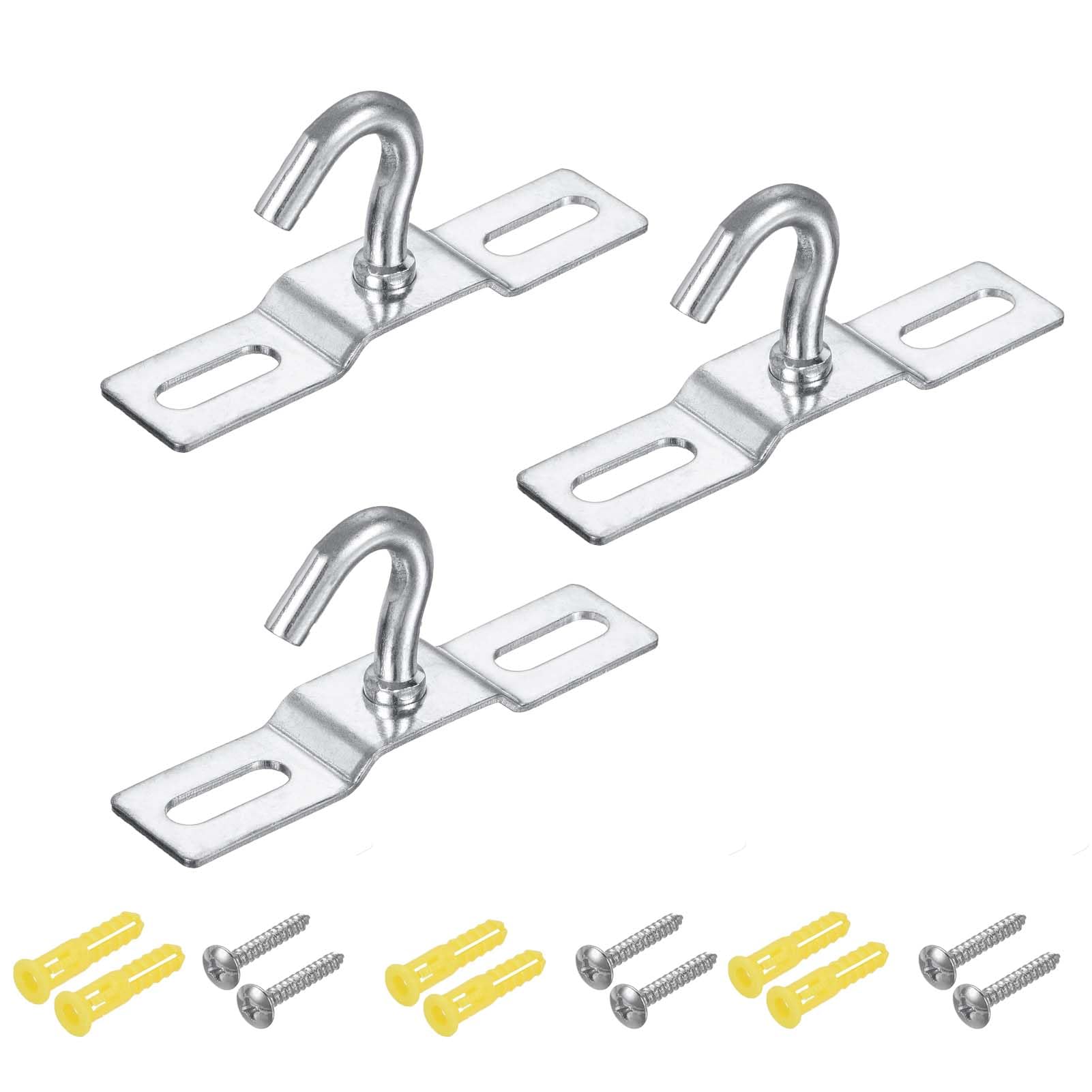 AJinacious 3 Pack Ceiling Hook, 70mm Heavy Duty Ceiling Light Base Plate Chandelier Hook Screws Mount, Pendant Fitting for European Lamps Ceiling Fans Lanterns, Flower Basket Decoration Holder