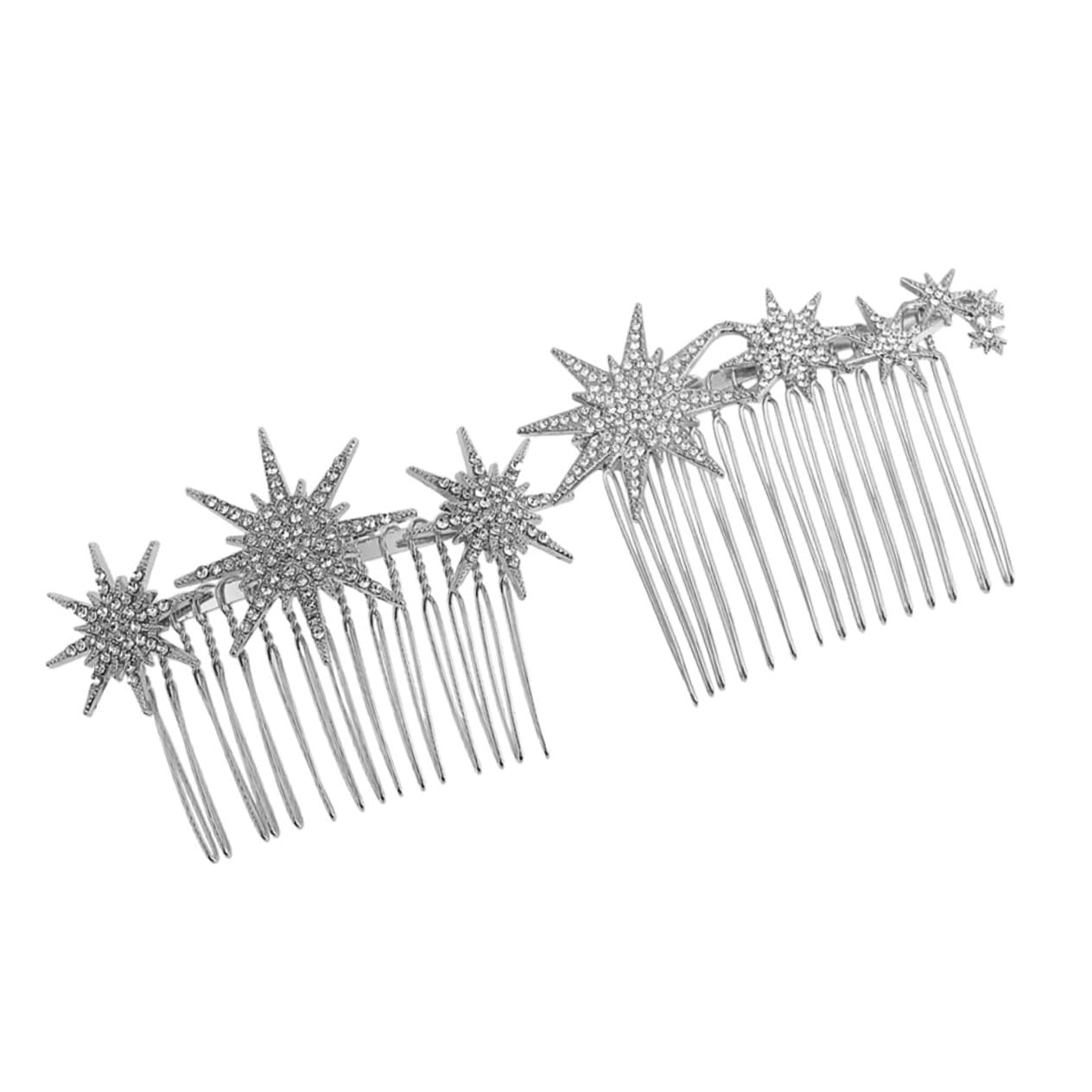 minkissy 10 Pezzi Pettine Per a Fiocco Di Neve Pettine Per Da Sposa Fermaglio Per Con Strass Laterale a Stella Fermagli Per Pettini Mancare Lega Metallo