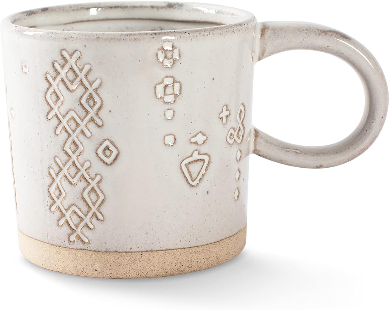 FRINGE STUDIO Marks White Stoneware Mug, 13 fl oz, Beige,335002