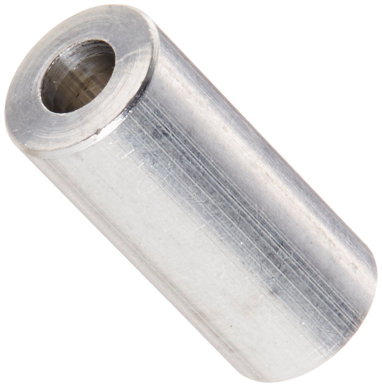 Round Spacer, Aluminum, Plain Finish, #4 Screw Size, 1/4" OD, 0.115" ID, 9/16" Length (Pack of 25)