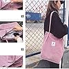 Funtlend Large Cord Bag for Women Corduroy Tote Bag Women Shoulder Handbags Totebag for School Shopping Work College Casual #3