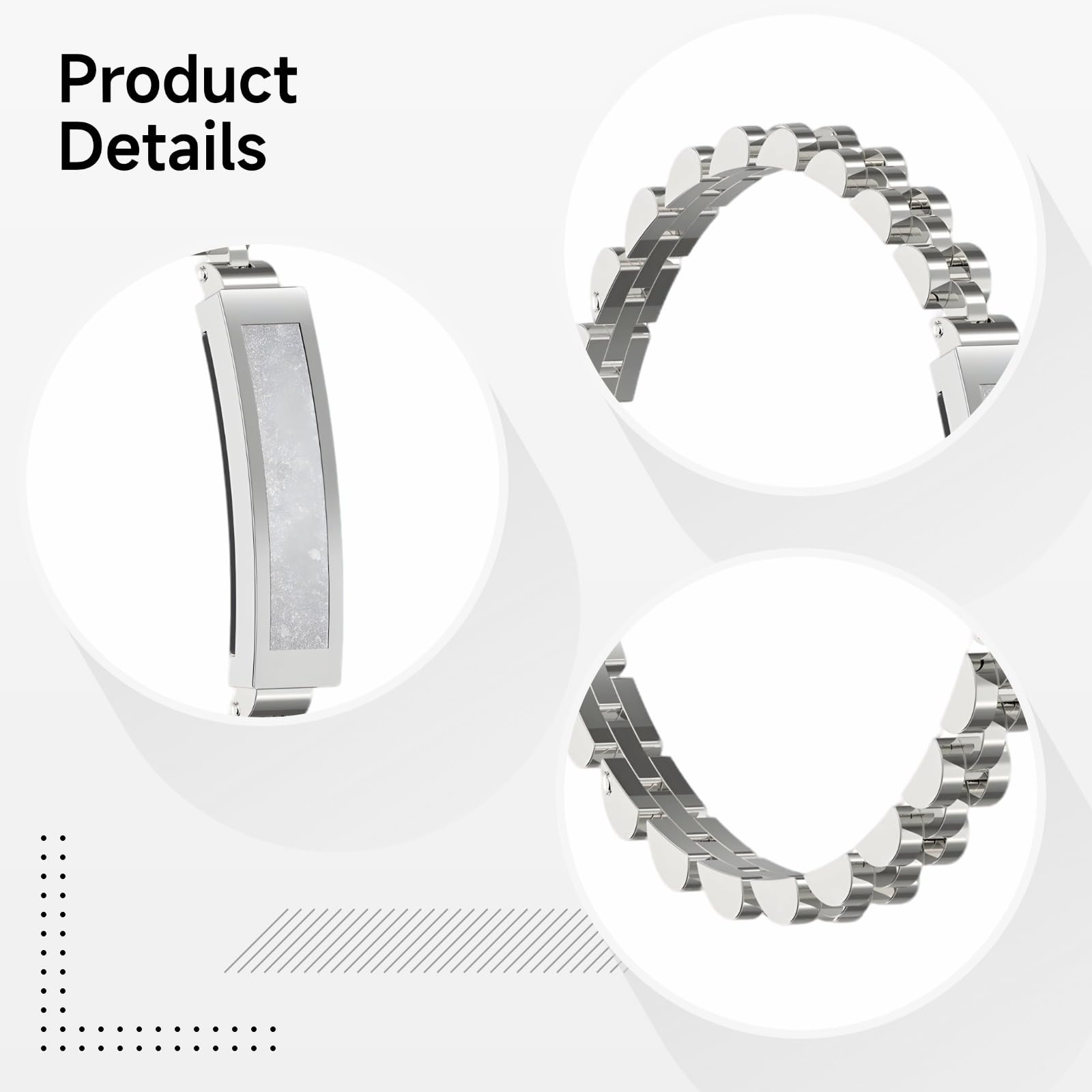 S2 inteligentna bransoletka dla kobiet, modny lokalizator fitness z pulsometrem i monitorem snu, srebrna metalowa opaska, etui 1 cm
