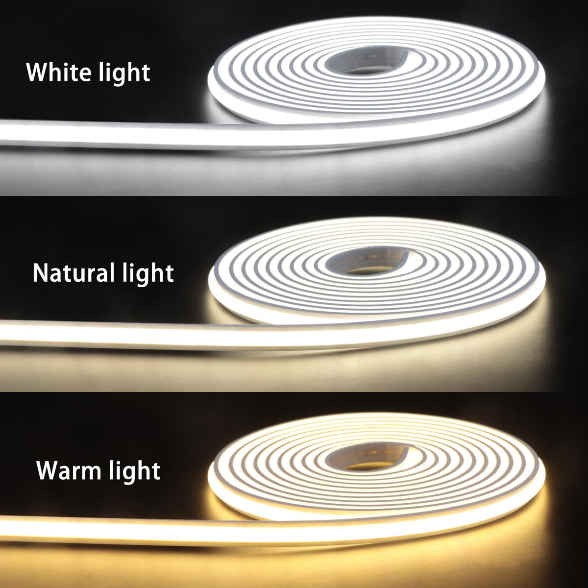 Striscia LED con 2 sensori di movimento 5M, 24V 280 LED/M con spina Striscia LED con alimentatore Autoadesiva 3000K Bianco caldo Luce attivata dal movimento per armadi Scale Corridoio,3000k,10M