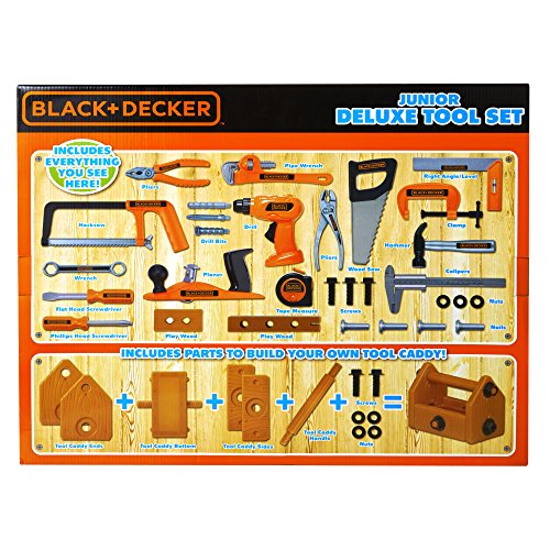 Black+Decker Junior Kids Tool Set -Deluxe Tool Set with Tool Box with 42Piece Tools 