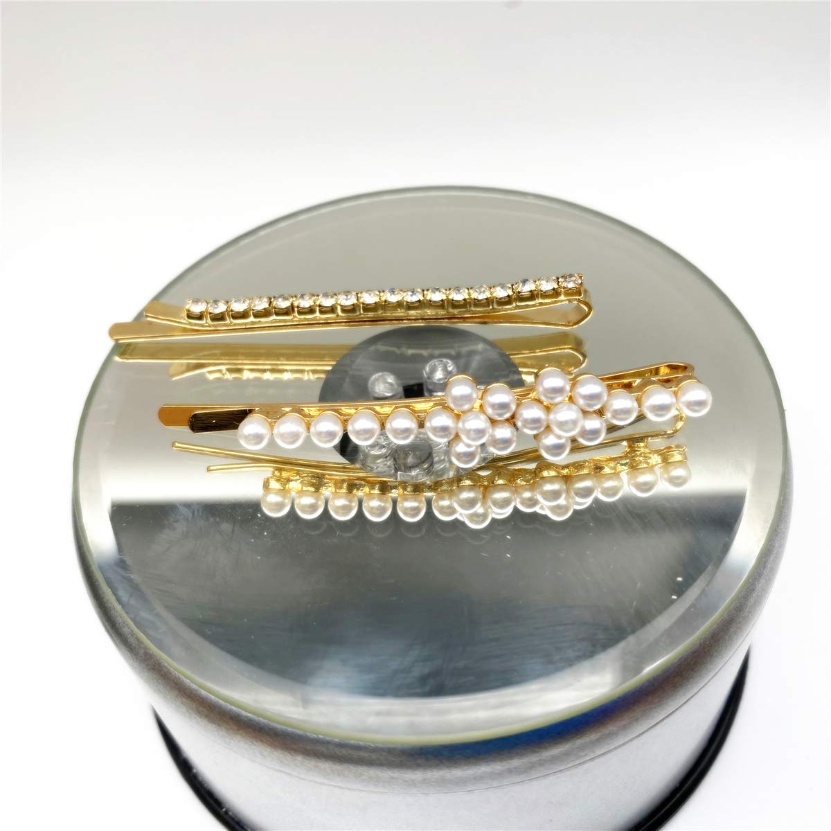 PCS Hairpins With Pearls Zircons, Shiny Hair Barrette For Women Girls