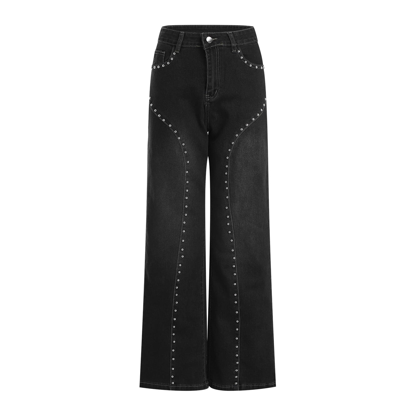 Vaqueros Mujer Tallas Grandes Vaqueros Elásticos Mujer Elásticos Slim De Tiro con Tira De Botones Visibles Elegantes Cintura Alta Ajustados Estilo Urbano