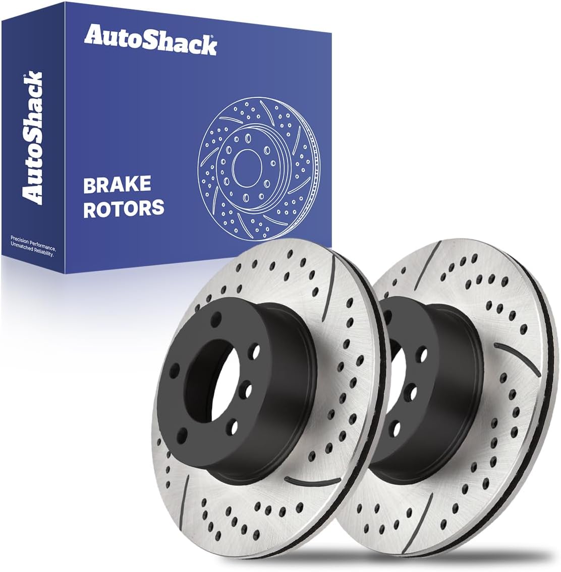 AutoShack Front Vented Drilled & Slotted E-Coated Brake Rotors 2-PC Set Replacement for 2007-2016 BMW 328i 2009-2016 BMW 328i xDrive ShadowGuard 12.28" (312 mm)