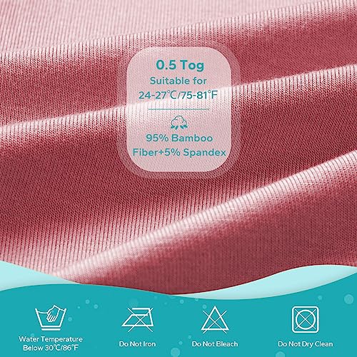 Zigjoy Shark-Fin Transition Swaddle - Soft Baby Wearable Blanket 95% Bamboo Fiber Self-Soothing Sleep Sack, 0.5 Tog, Pink, 0-3 Months #TOP3
