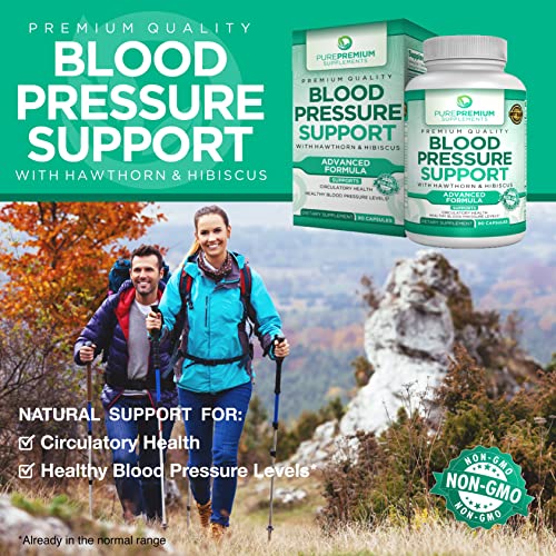 PurePremium Blood Pressure Support Supplement with Hawthorn, Hibiscus & Garlic Extract - Herbal Supplement, Vitamins & Herbs Support Normal Heart Health - 3 Months Supply - 90 Capsules - Image 4