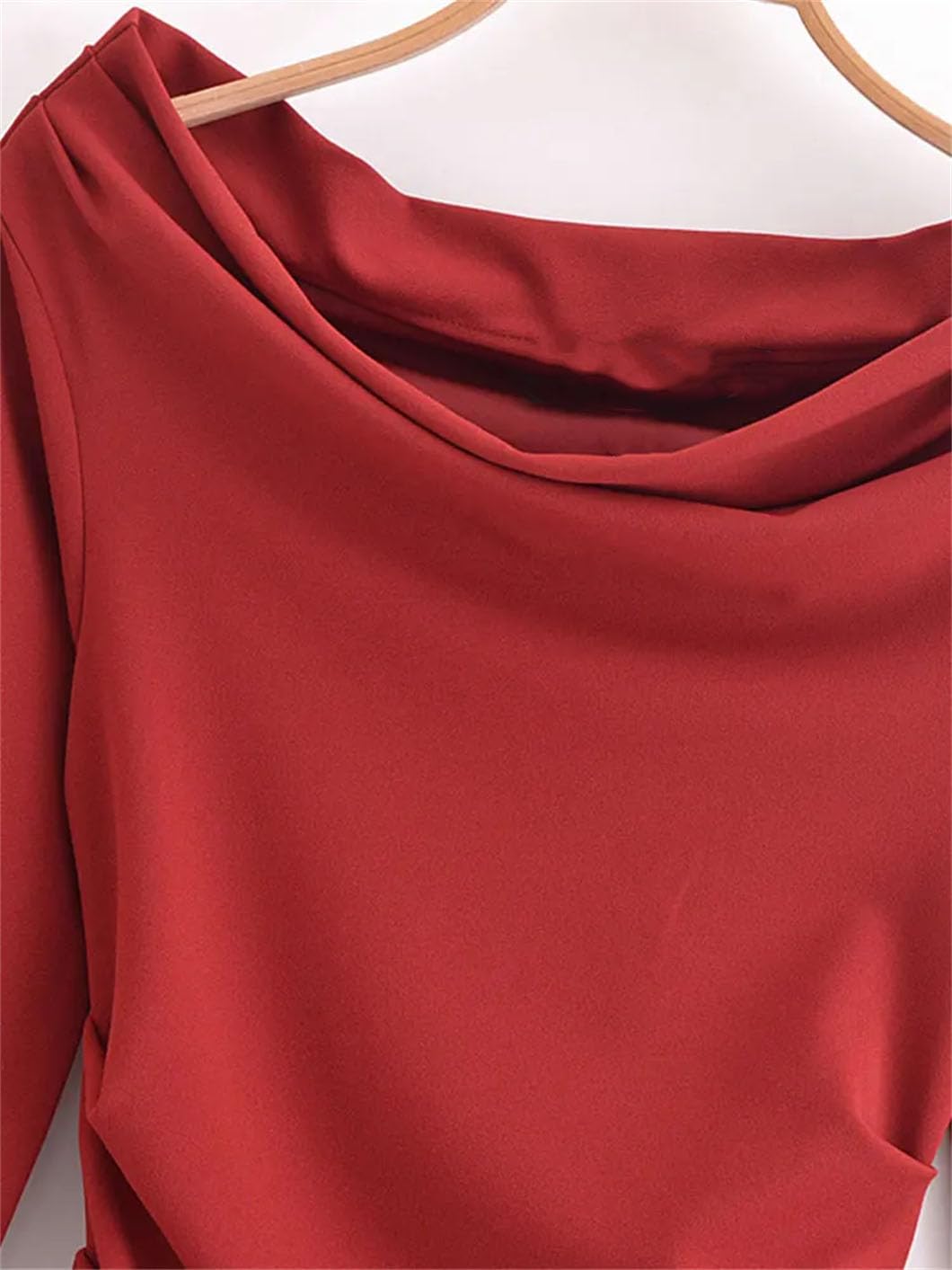 Vestidos cortos plisados con hombros descubiertos para mujer, vestidos de fiesta ajustados de manga larga