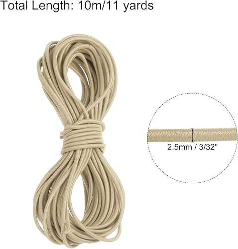 Vista 292 de PATIKIL Cuerda elástica elástica de 1/8 pulgadas, 11 yardas (0.118 in x 32.8 ft), color verde militar para manualidades, correas de gancho