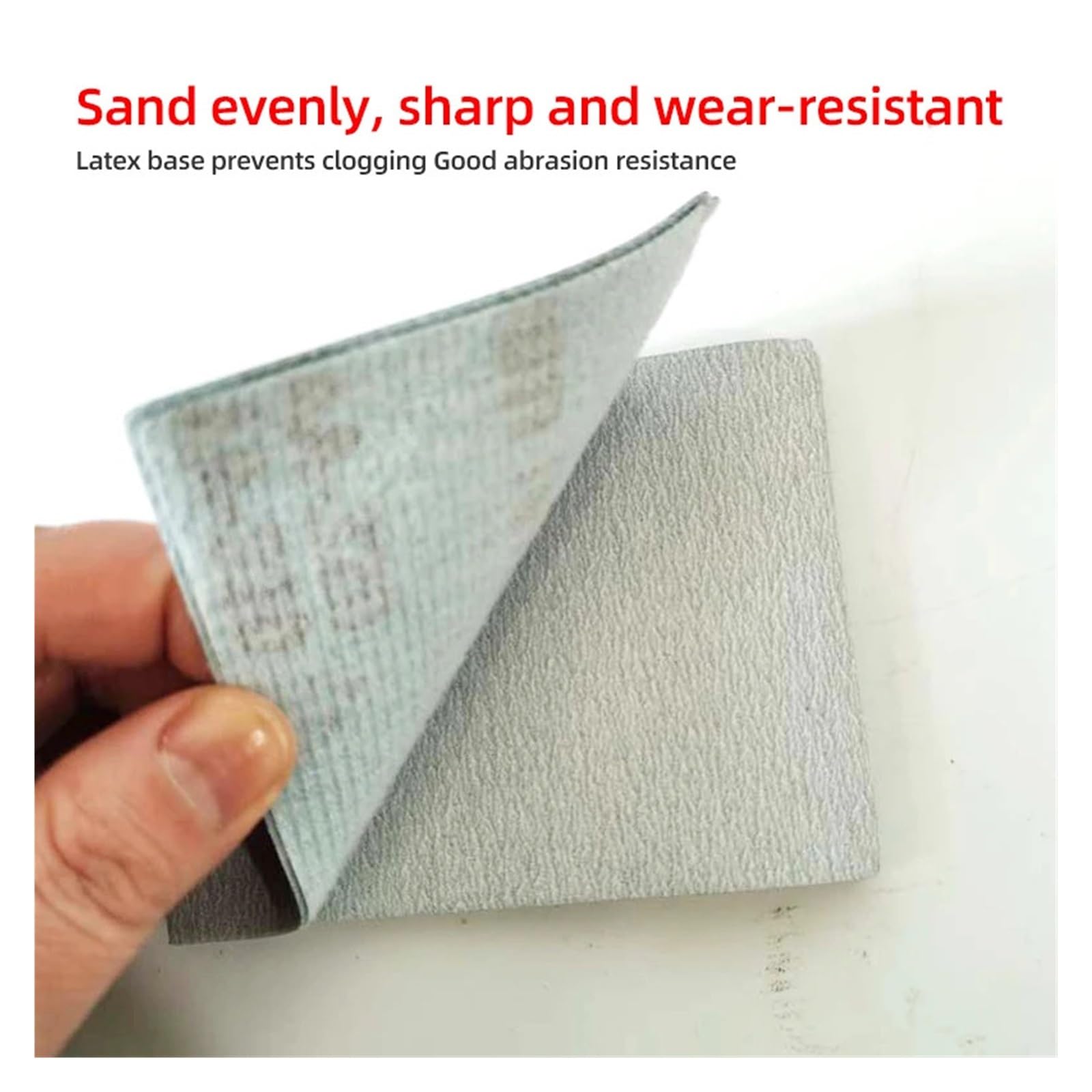 Papel de lija pulido seco cuadrado blanco for coche y hogar, máquina pequeña, abrasivo felpa Adecuado para lijar muebles, madera y metal(P320,100PCS)