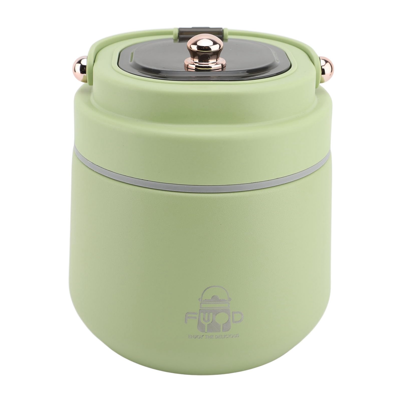 Contenedor de Alimentos Aislado, Tarro de Almuerzo Térmico de Acero Inoxidable 304 Al Vacío de Doble Pared para Viajes de Oficina con Cuchara Plegable y Bolsa Aislada