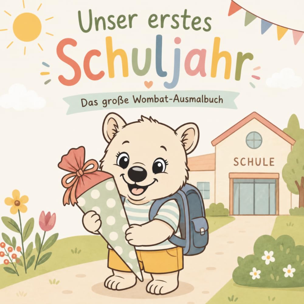 Unser erstes Schuljahr: Das große Wombat-Ausmalbuch