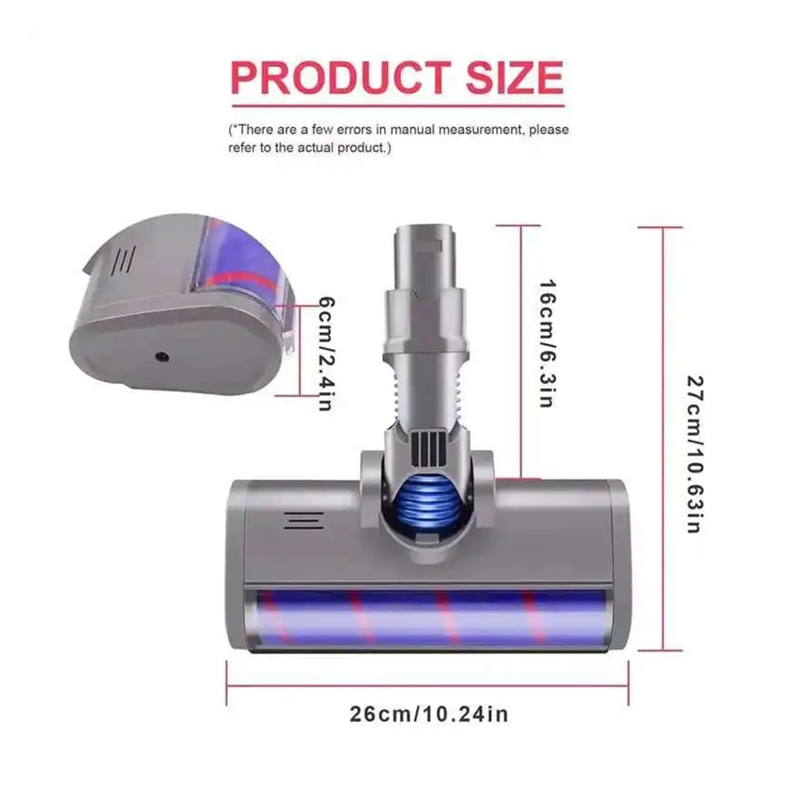 Cabezal De Cepillo For Piso, Compatible Con Dyson, V6 DC45 DC58 DC61 DC62 DC74, Repuesto De Cepillo For Piso Con Cabezal De Rodillo Barredor Suave