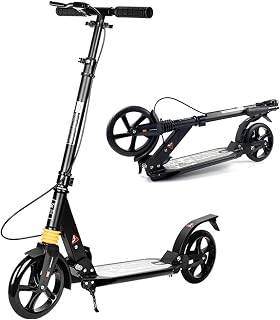 KAEREL Kick Scooter for Adults, Teens, child 8 Years and up, Adjustable Height, Wide Deck, 8" Big Wheels, Quick Folding System Scooter, 100Kg Max Load
