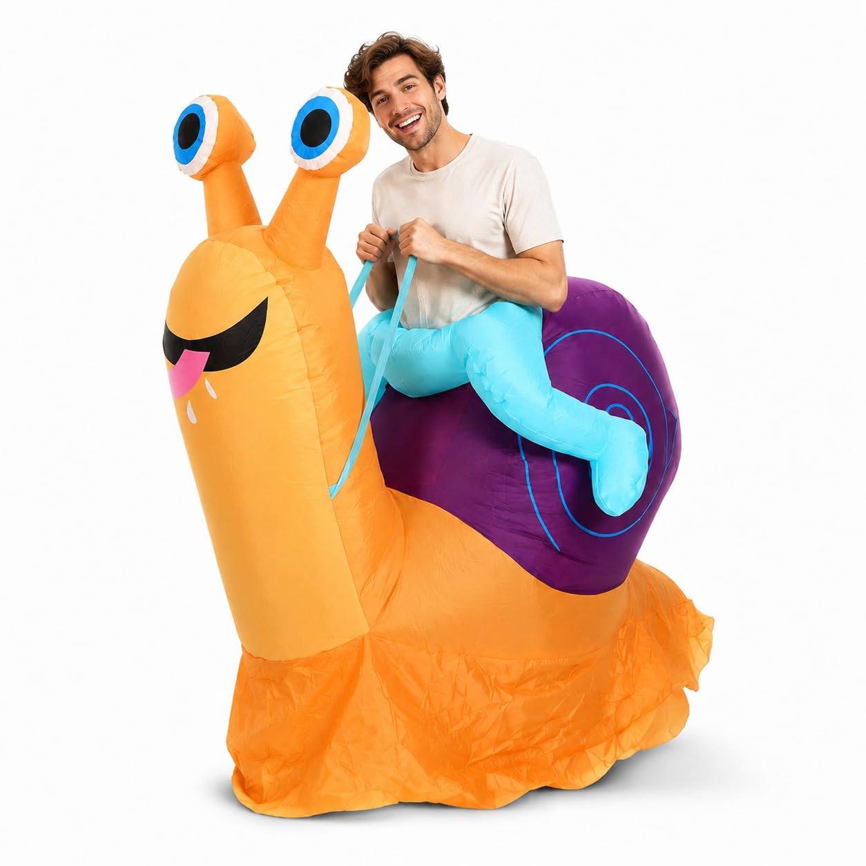 Halloween Snail Inflatable Costume for Adults Orange Snail Adult
