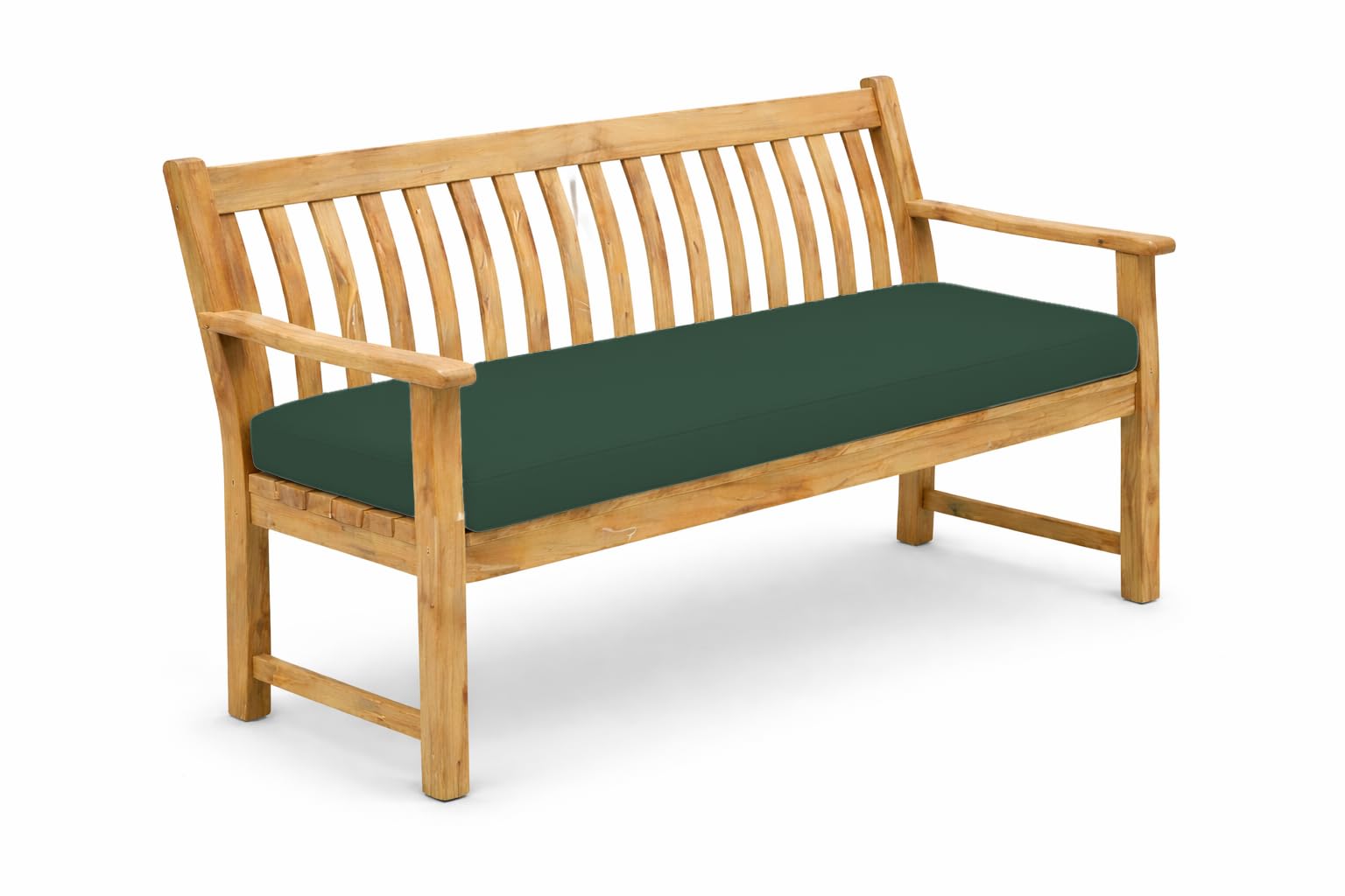 TT ThreadTrade® Waterproof Garden Bench Cushion, Thick Padded Outdoor Seat for 2 & 3 Seater, Durable & Weather Resistant (Bottle Green, 16 × 47 × 2 inch (2 Seater)) — image 1