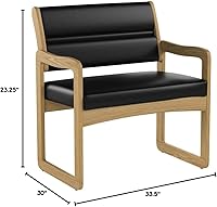Vista 80 de Wooden Mallet Valley Bariatric Guest, Silla base de trineo, roble mediano