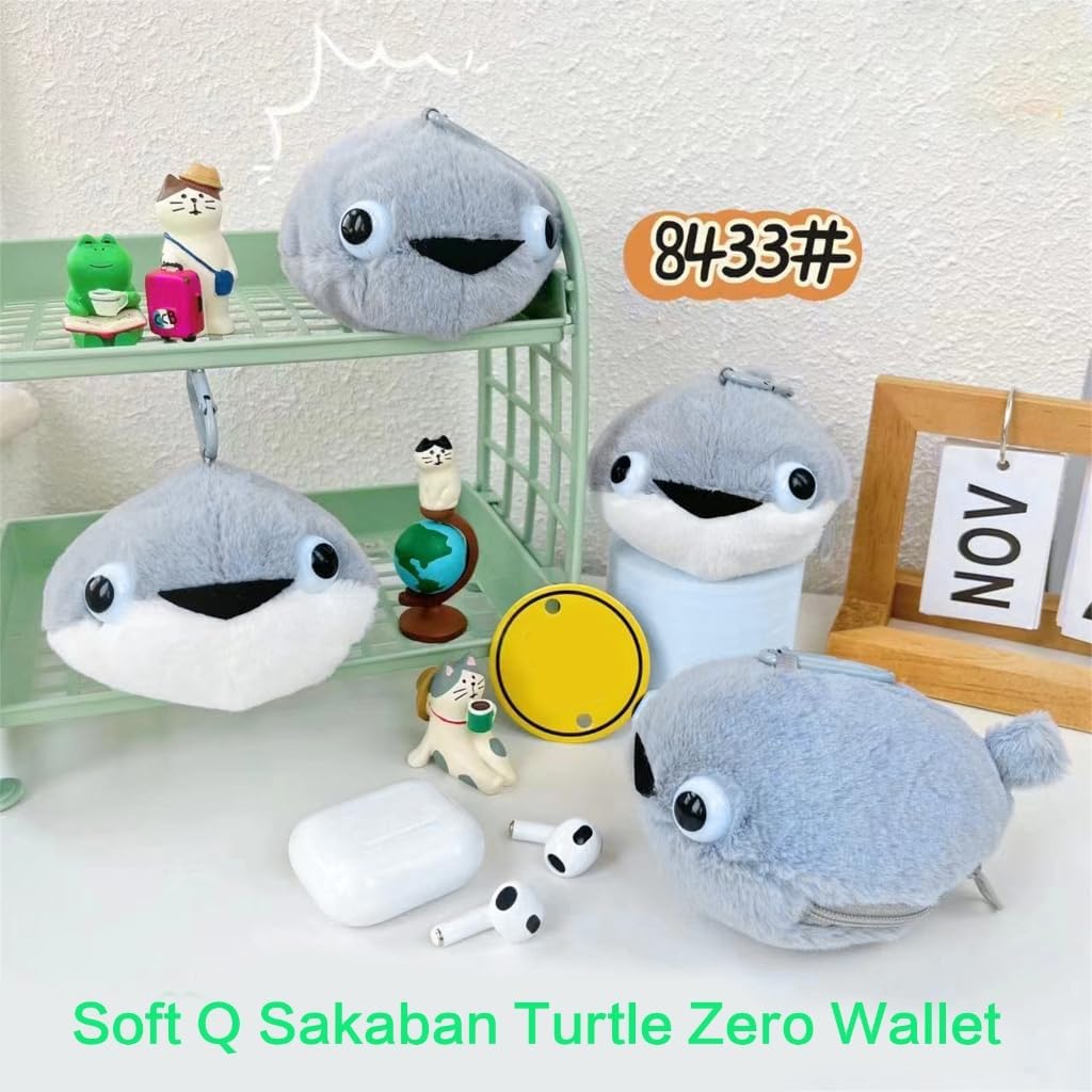 Cartoon Wallet Coin Bag Cash Small Change Zipper Wallet Cute Fish Shape Coin Purse Mini Headset Key Pouch for Kids Teen