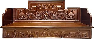 Solid Wood Altar Table, Prayer Table, Mortise and Tenon Joint Structure, Exquisite Carved Design, Suitable for Churches and Temples(108x23x30cm/42.5x9x12in)