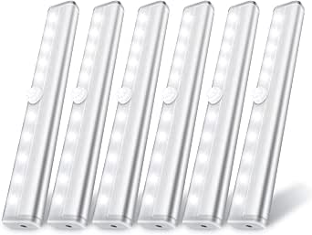 lexall 6 Pack Battery Powered Motion Sensor Lights Indoor, Closet Lights