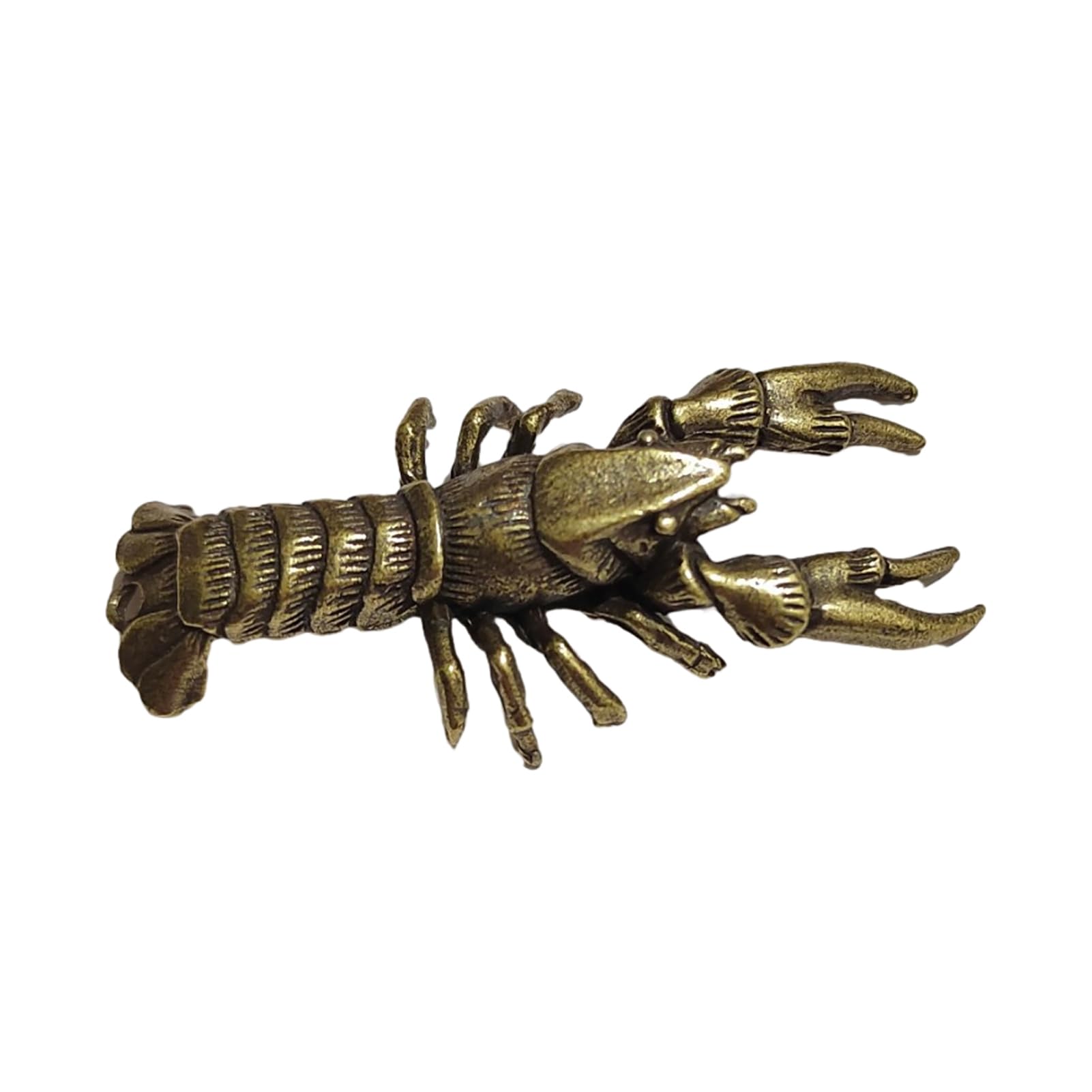 Glifora Retro Crab and Lobster Ornaments - Mini Vintage Brass Crayfish Figurine, Funny Copper Shrimp Sculpture for Home Office, Tea House and Desktop Decor