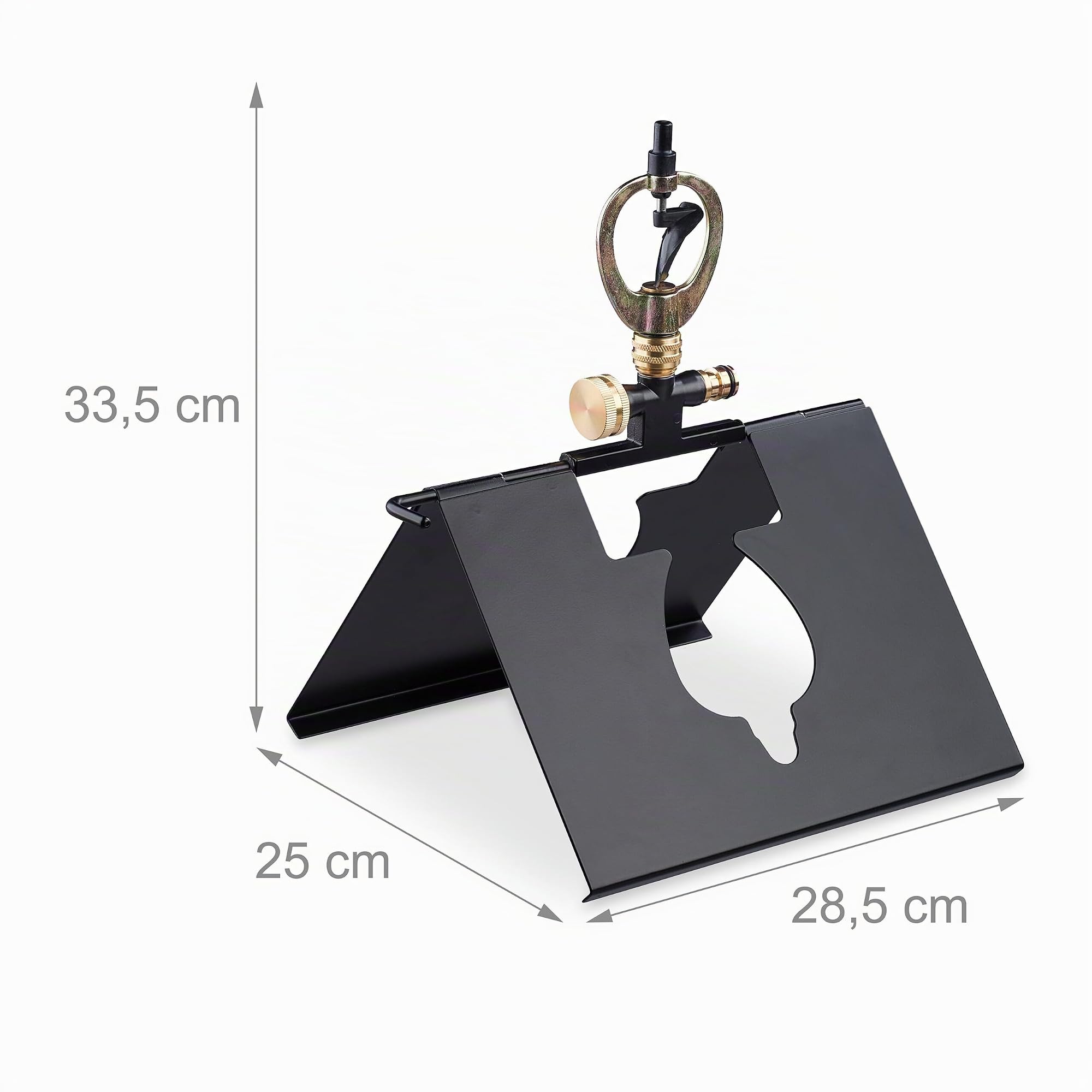 Relaxdays Arroseur de Jardin ou Toit, raccord pour Tuyau d’Eau 1/2", irriguer Surfaces Rondes Jusqu’à 78 m², Noir/doré