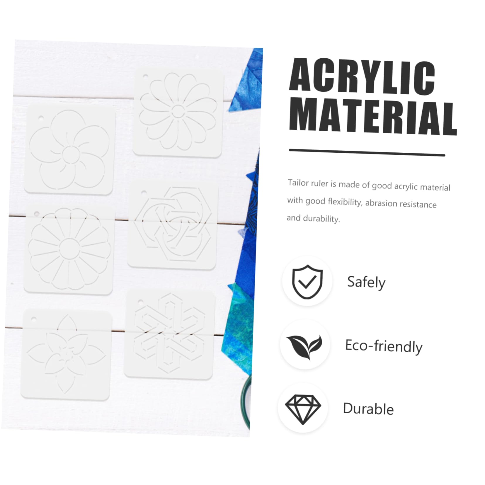 Operitacx 24piezas Plantillas De Acolchado Acrílico Para Bordado y Costura De Reutilizables y Prácticas Para Manualidades y Proyectos De Patchwork
