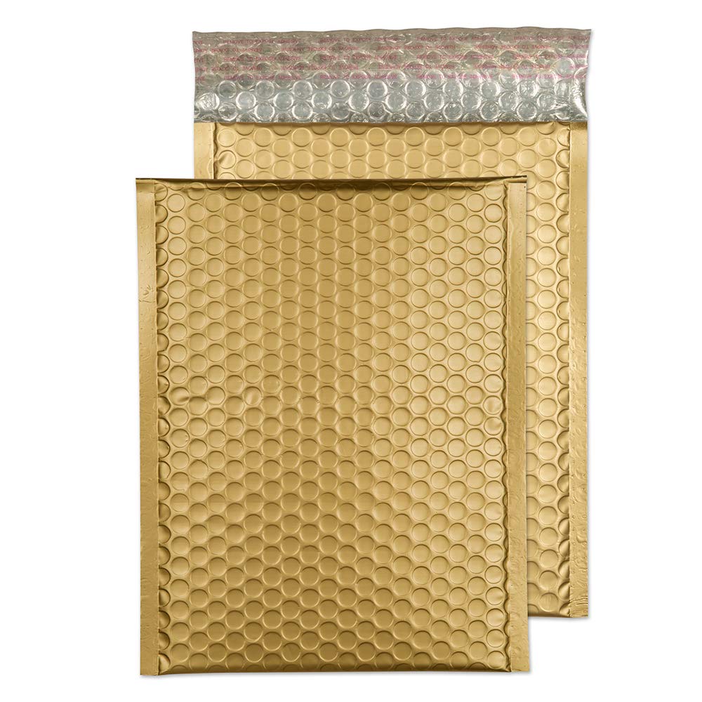 Blake Purely Packaging C5+ 250 x 180 mm Pochettes Enveloppes à Bulles Rembourrée Mat Métallique (MTMG250) Or Métallique - Boîte de 100