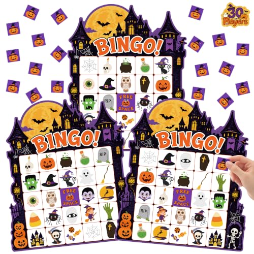 30 Sets Halloween Games, Halloween Bingo Game Cards Party Favors for Family - image 1